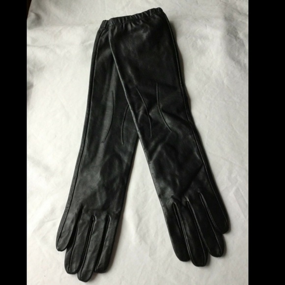 Leather OPERA Length Gloves 17” Brown SM